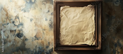 Worn wrinkled paper in a di...