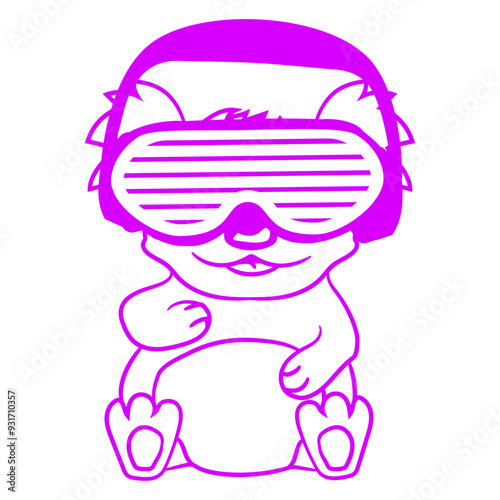 Cute Koala Bear Music DJ Happy Australian Animal Nature Headphone Sunglasses Party Night Dancing Clubber Raver Comic Humor Cartoon Cool Fun Sound Disco Club Festival Band Concert Techno Discothek Love