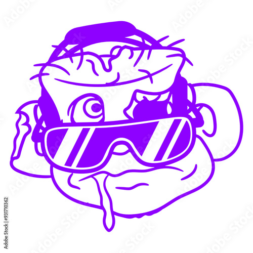 Zombie Music DJ Horror Halloween Monster Frightening Headphone Sunglasses Party Night Dancing Clubber Raver Comic Humor Cartoon Cool Fun Sound Disco Club Festival Band Concert Techno Discothek Love