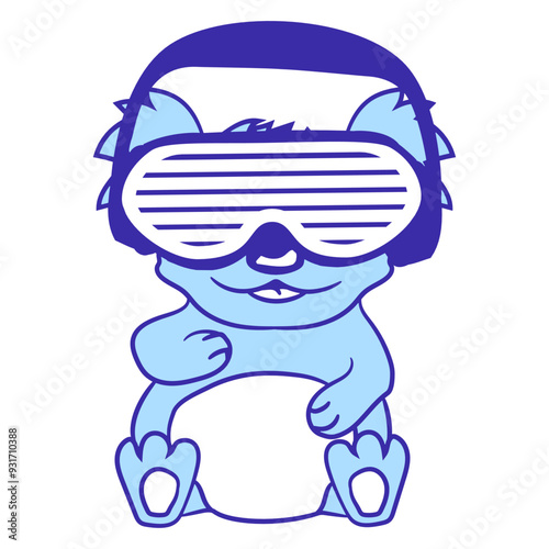 Cute Koala Bear Music DJ Happy Australian Animal Nature Headphone Sunglasses Party Night Dancing Clubber Raver Comic Humor Cartoon Cool Fun Sound Disco Club Festival Band Concert Techno Discothek Love