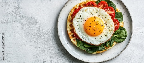 Fried egg topped with chees...