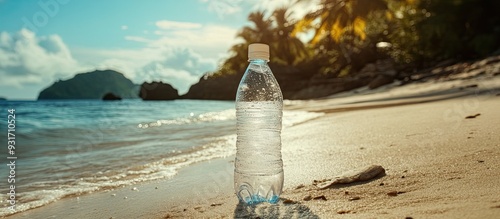 A washed water bottle on a ...