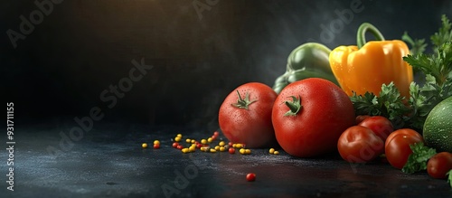 vegetables against a dark b...