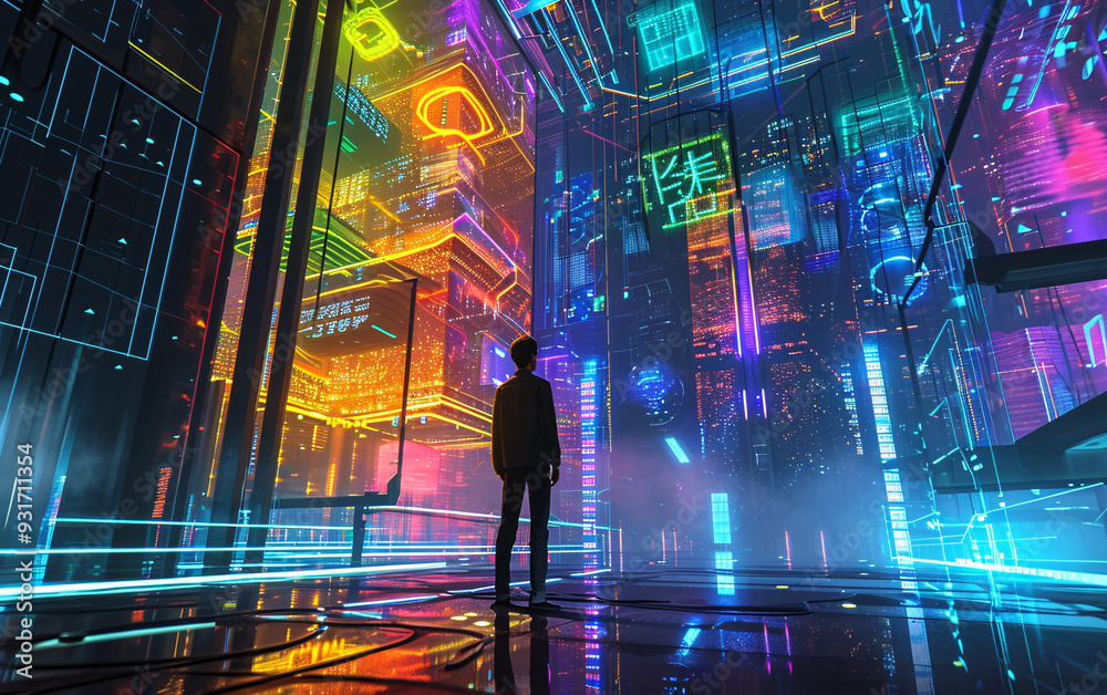 Neon Cyber Cityscape Neon Cyber Cityscape
