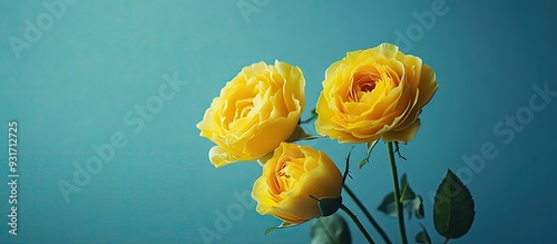 Close up of yellow roses ag...
