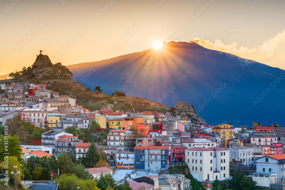 Ταπετσαρία Cesaro, Sicily, Italy with Mt. Etna