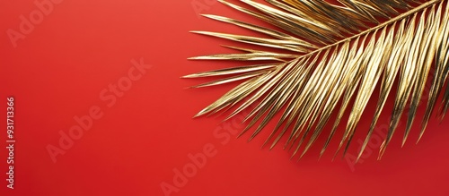 Shiny gold glossy palm tree...