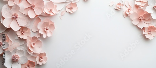 paper blossoms on a white p...