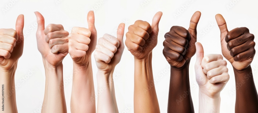 Thumbs Up Against a White Background. with copy space image. Place for adding text or design Thumbs Up Against a White Background. with copy space image. Place for adding text or design