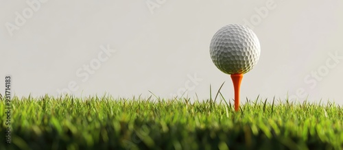 The golf ball and orange te...