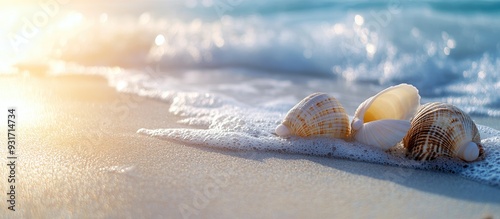 Seashells on a sandy beach ...