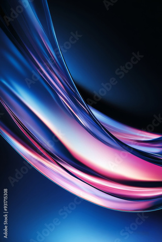 gradient background in blue and black, motion blur, dynamic waves and shapes, new trendy concept background