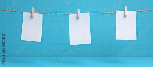 Empty sheets of paper hangi...