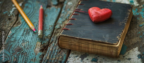 Pencils and a notebook on a...