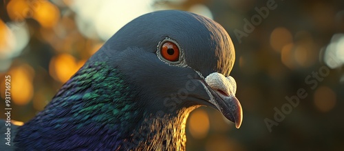 Close up of a pigeon s face...