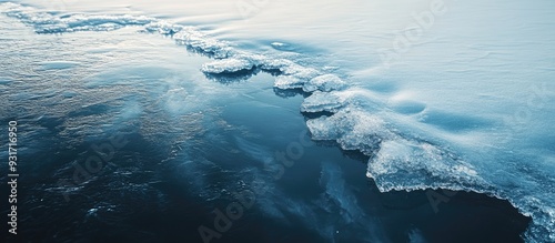 melting ice on a frozen lak...