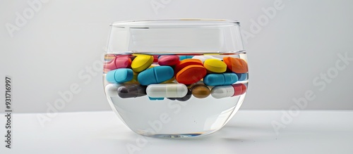 Colorful pills are position...