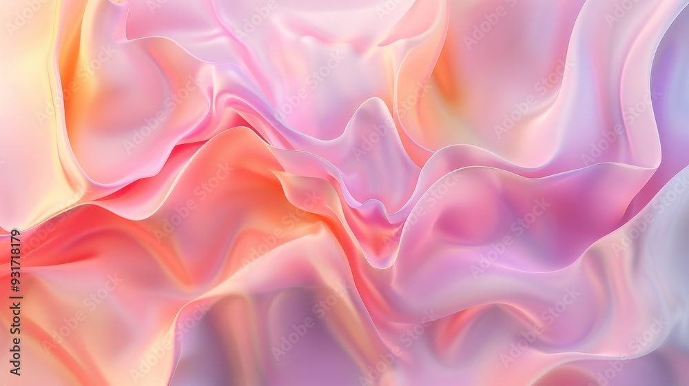 Obraz premium Calming Abstract Harmony, an exploration of AI ethics through fluid organic shapes and gentle gradients, fostering a serene and contemplative atmosphere for viewers.