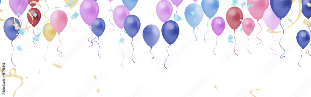 Colorful balloons popped on a white background soft light Colorful balloons popped on a white background soft light