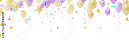 Colorful balloons popped on a white background  soft light