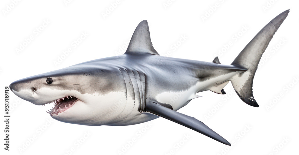 Fototapeta premium PNG A white shark animal fish sea.