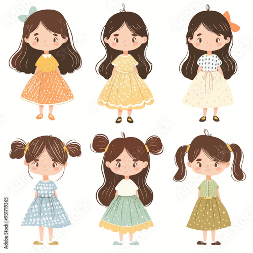 Vector Girl Trying simple and mini