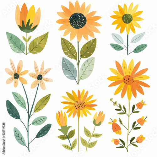 Vector Sunflower simple and minima