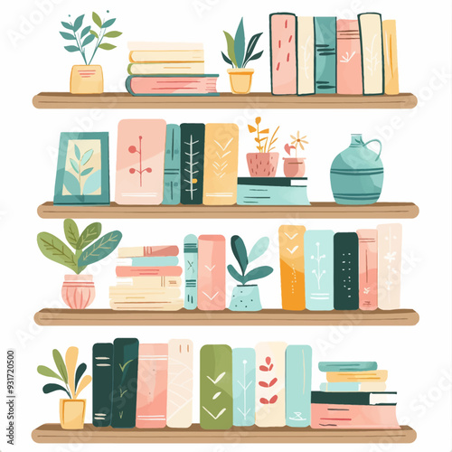 Vector Bookshelf simple and minima
