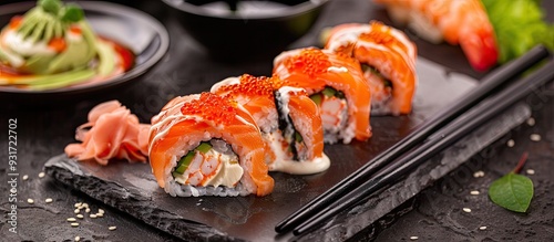 Japanese sushi rolls featur...