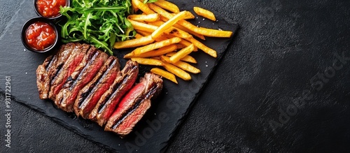Sliced flank steak grilled ...