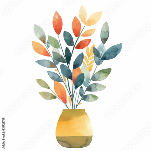 Vector Redwood Tree in vase simple