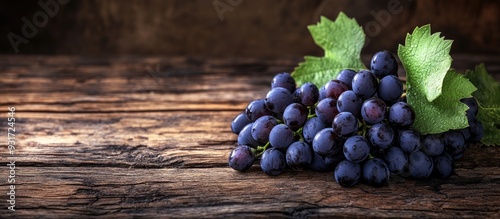 Bunches of black grapes on ...