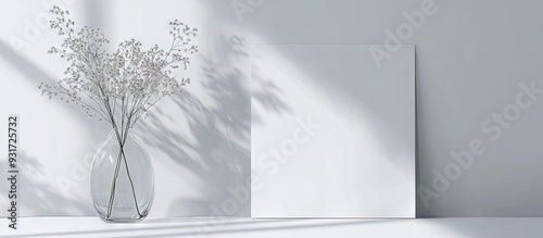 glass flower vase and white...