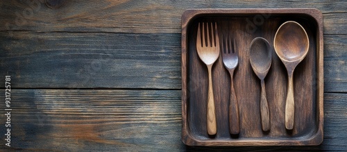 Vintage wooden cutlery and ...