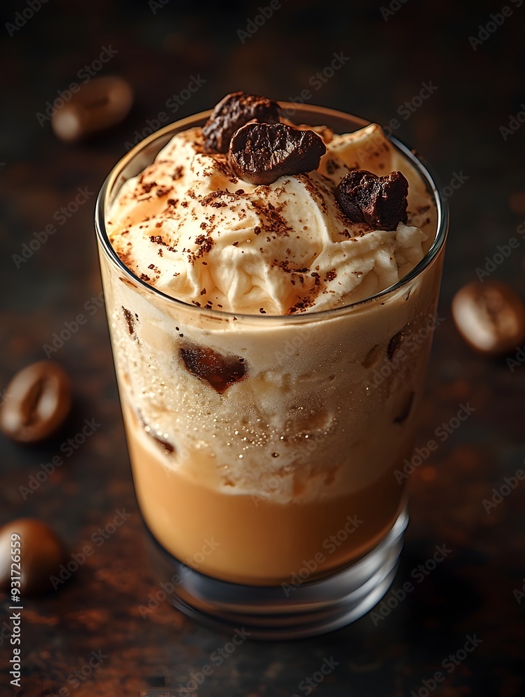 Exquisite Affogato Dessert in a Glass with Decadent Toppings Exquisite Affogato Dessert in a Glass with Decadent Toppings