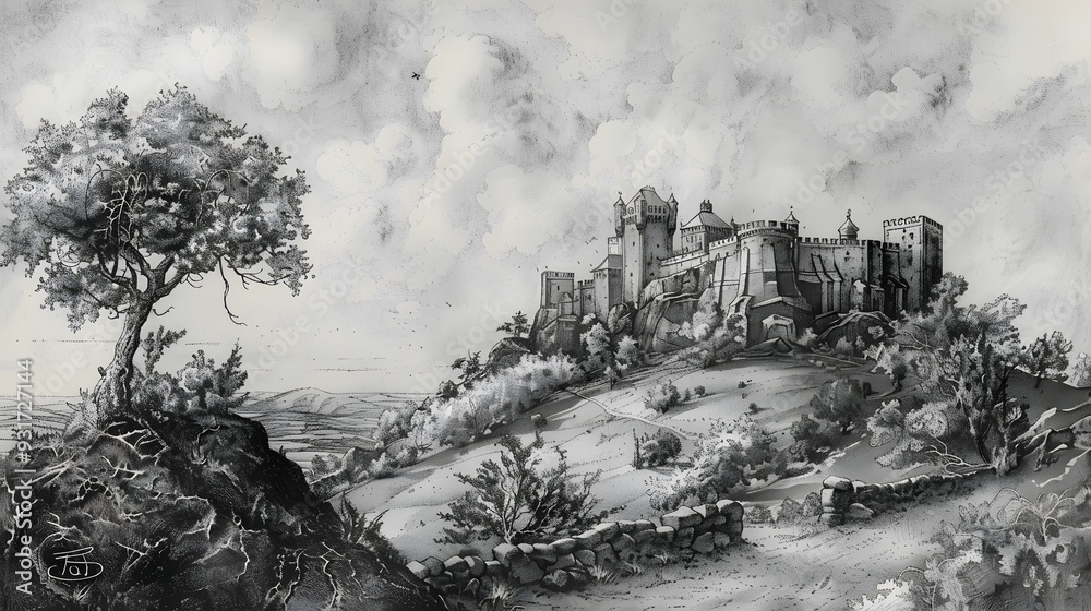 Ancient Castle on a Hilltop. Ancient Castle on a Hilltop.