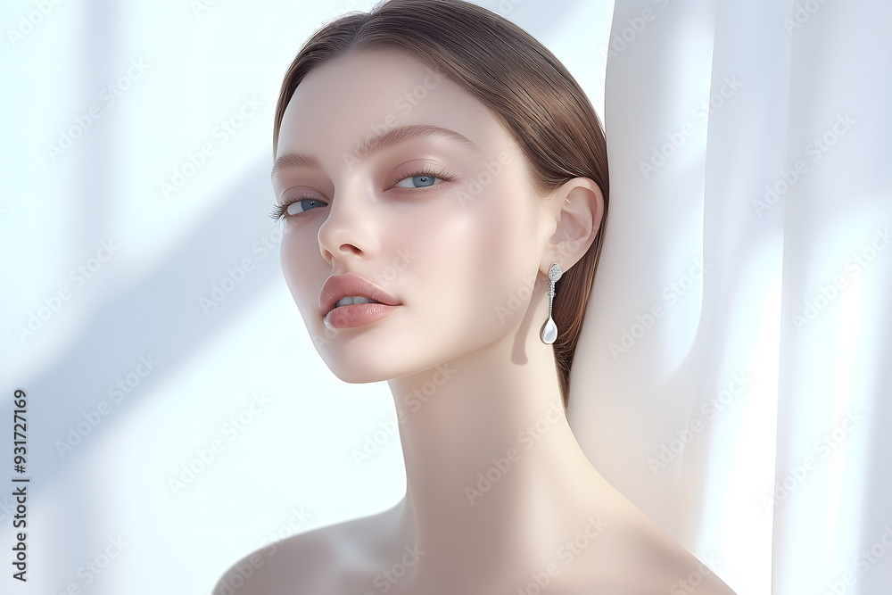 French Sentiment Ad Featuring Elegant 26-Year-Old Model in Dreamy, Romantic Atmosphere French Sentiment Ad Featuring Elegant 26-Year-Old Model in Dreamy, Romantic Atmosphere