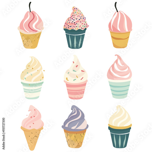 Vector Ice Cream simple and minima