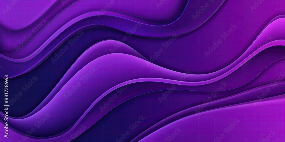 Obraz premium Abstract wavy purple design with layered curves, vibrant 3D texture and flowing shapes