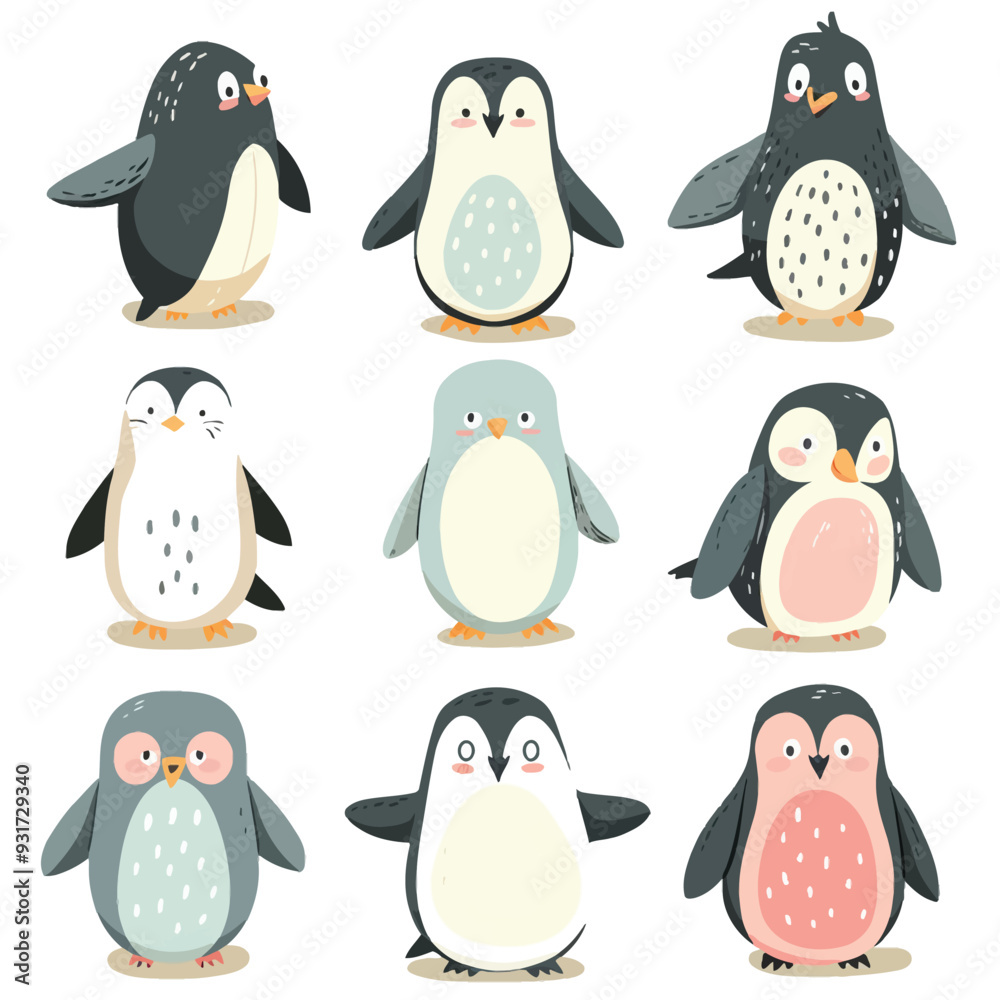 Obraz premium Vector Penguin simple and minimali