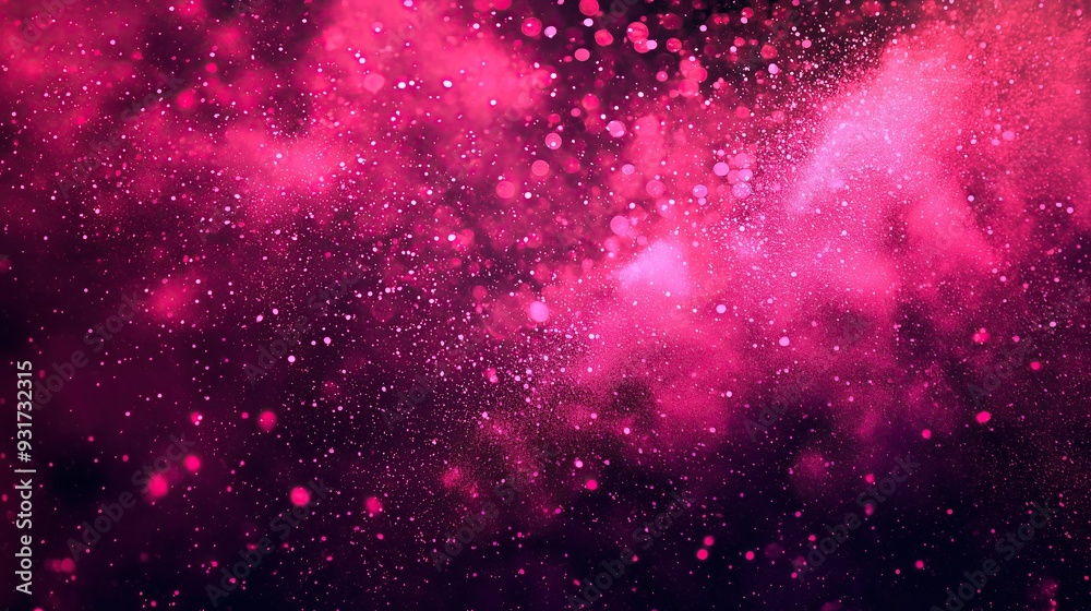 Fototapeta premium Abstract pink and black background with glitter