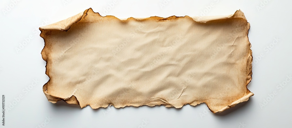 top view of aged paper on a white background with clipping path. with copy space image. Place for adding text or design top view of aged paper on a white background with clipping path. with copy space image. Place for adding text or design