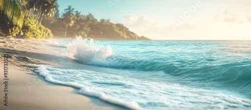 Gentle ocean waves on a tro...