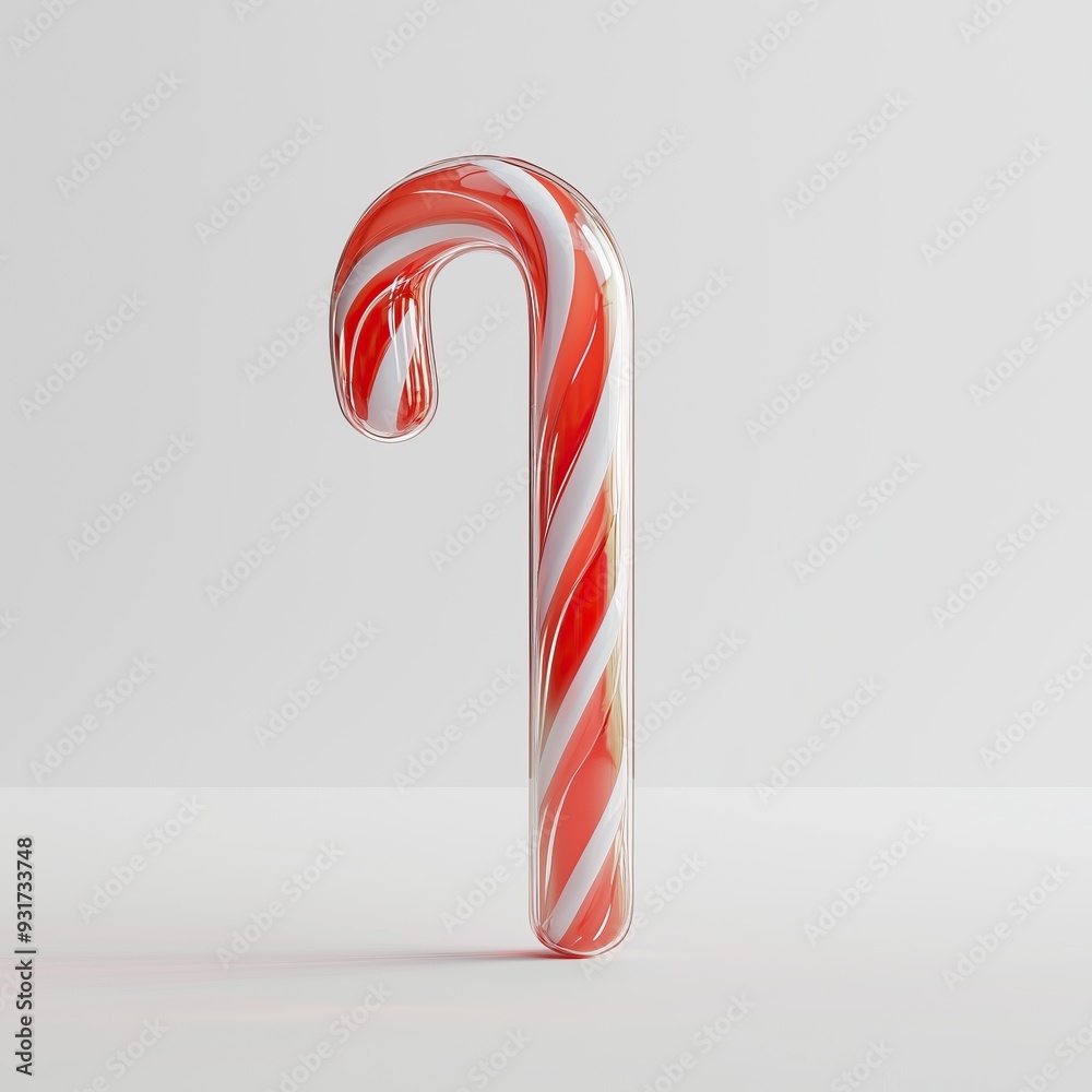 Obraz premium Christmas Red and white candy cane isolated on white background