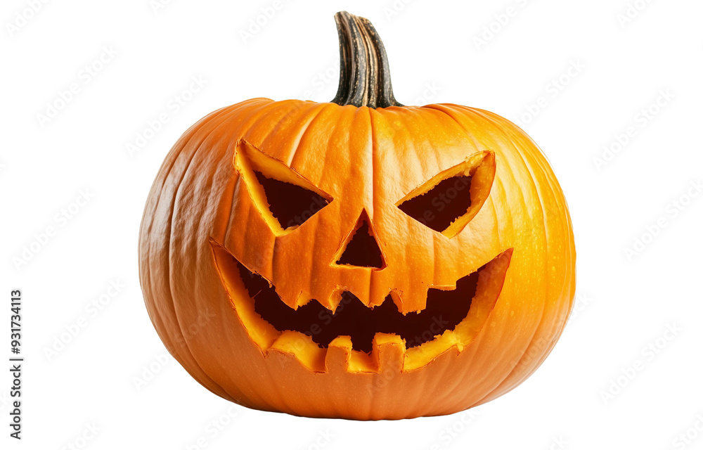 Halloween pumpkin with carved face isolated on white background Halloween pumpkin with carved face isolated on white background