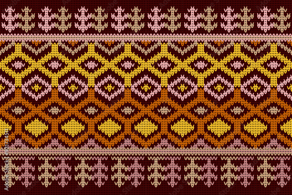 Festive Sweater Design. Seamless Knitted Pattern