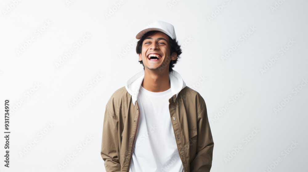 young indian man smiling on white background young indian man smiling on white background