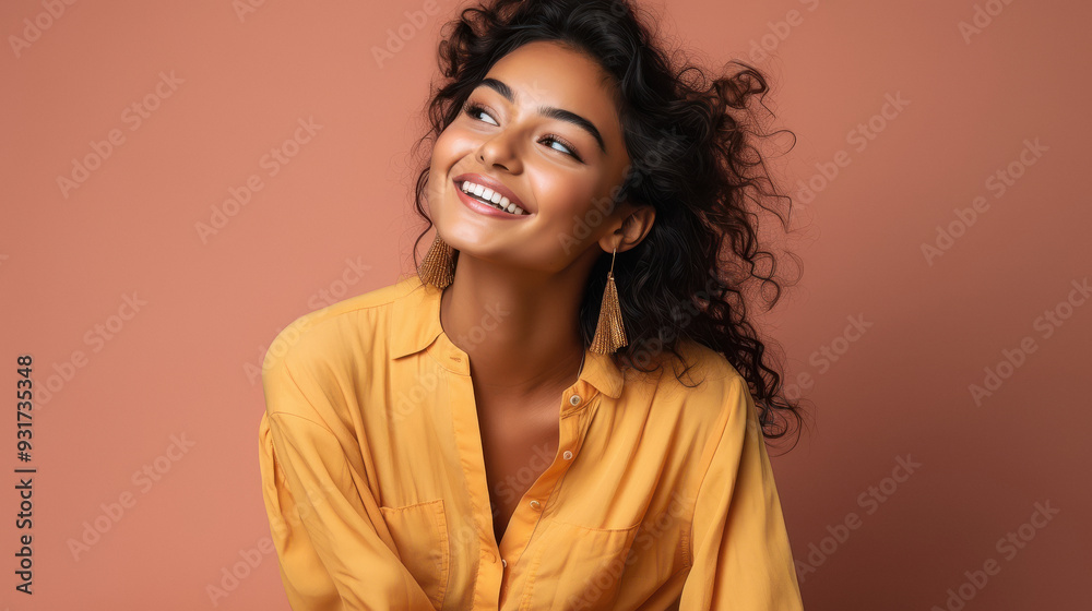 young indian girl smiling with long hair young indian girl smiling with long hair
