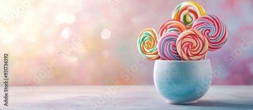 Vibrant candies in a cup on...