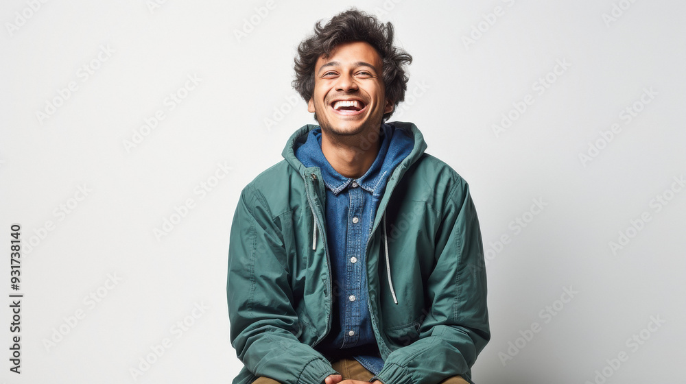 young indian man smiling on white background young indian man smiling on white background